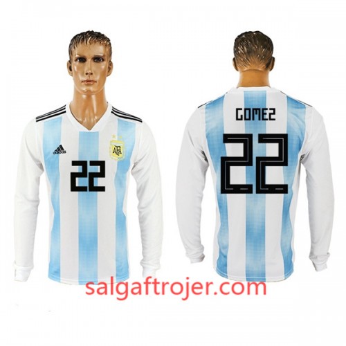 Argentina Fodboldtrøjer Gomez 22 Hjemmebanesæt VM 2018 Langærmet Argentina Fodboldtrøjer Gomez 22 Hjemmebanesæt VM 2018 Langærmet